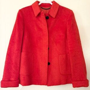 Pure Collection| Alpaca and Wool Red Swing Coat